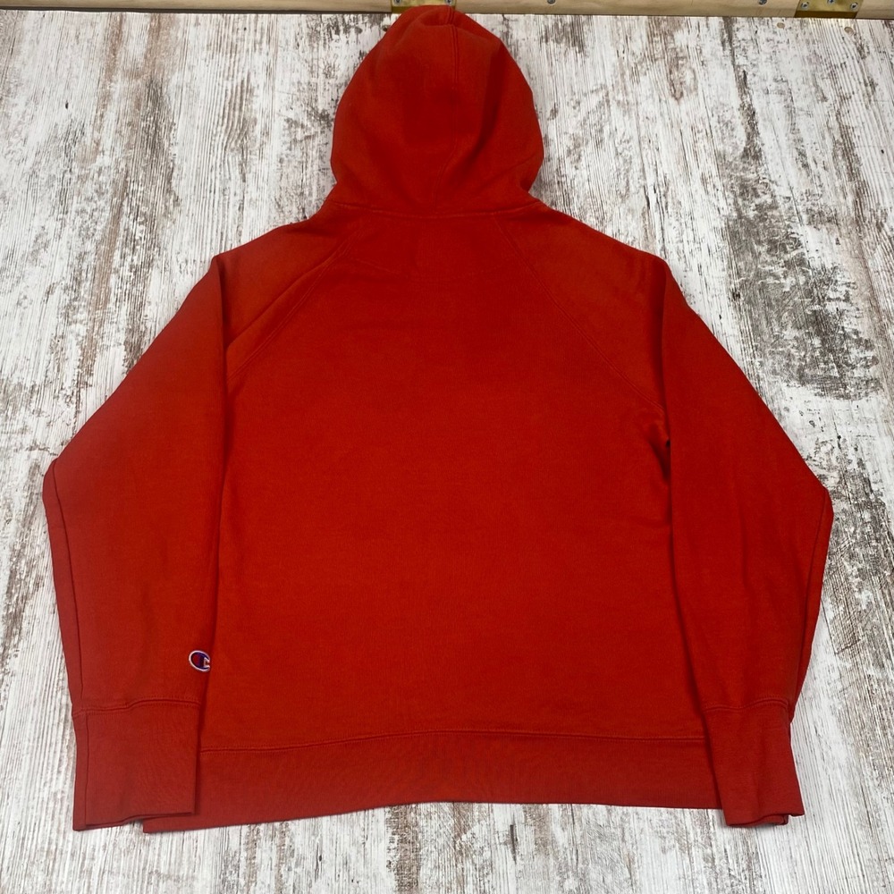 Champion Womens Large Hoodie Red Purple Modern Athleisure Powerblend Fleece - Picture 2 of 13